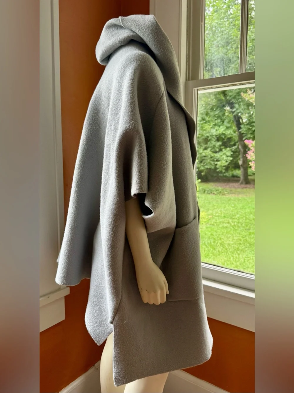 Free People Blue-Grey Open Front Boxy Jacket/Sweater